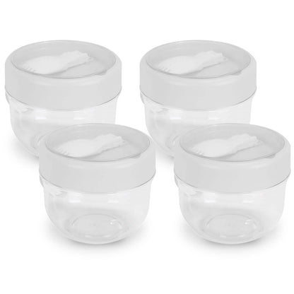 4-Piece: 20 Oz Oat Containers with Lids and Folding Spoons - A-1 Thread Vault