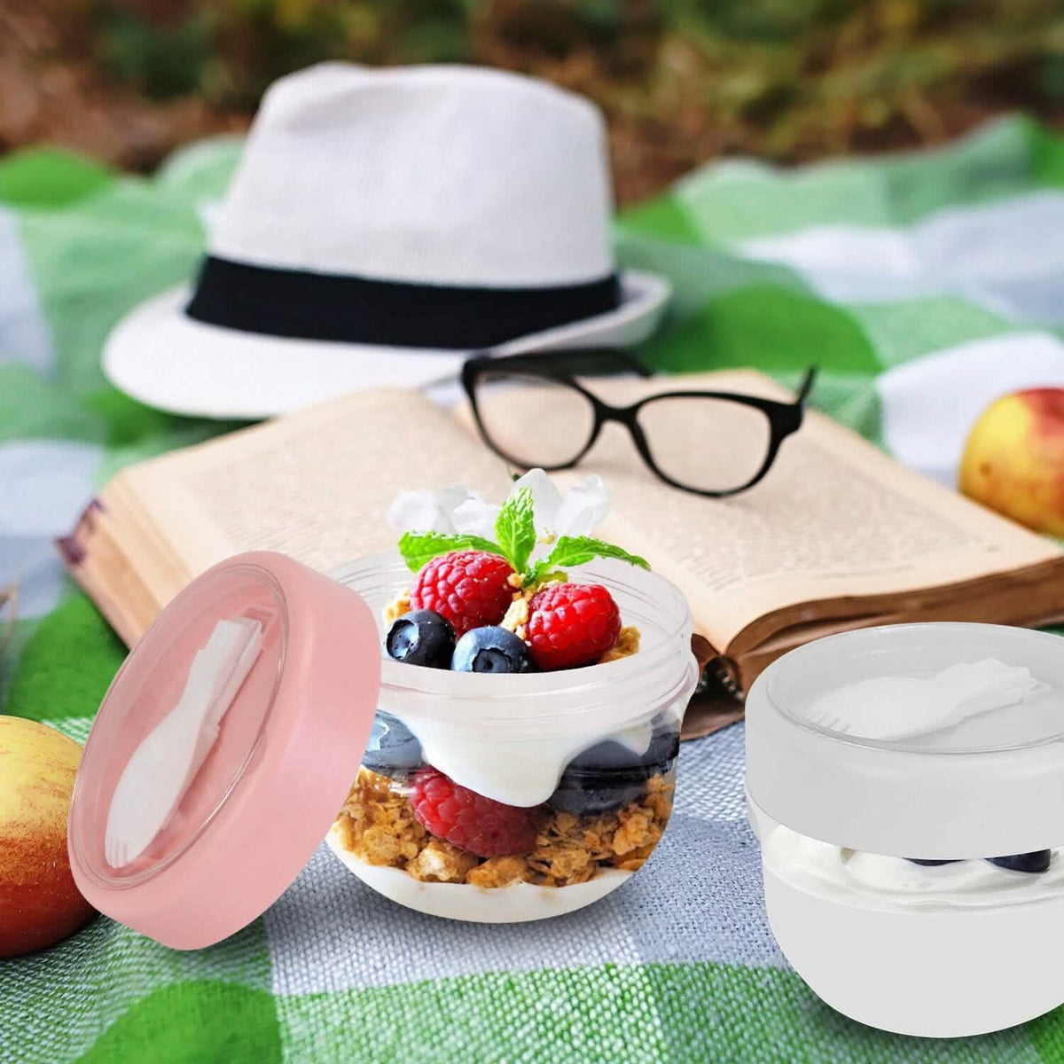 4-Piece: 20 Oz Oat Containers with Lids and Folding Spoons - A-1 Thread Vault