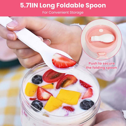 4-Piece: 20 Oz Oat Containers with Lids and Folding Spoons - A-1 Thread Vault