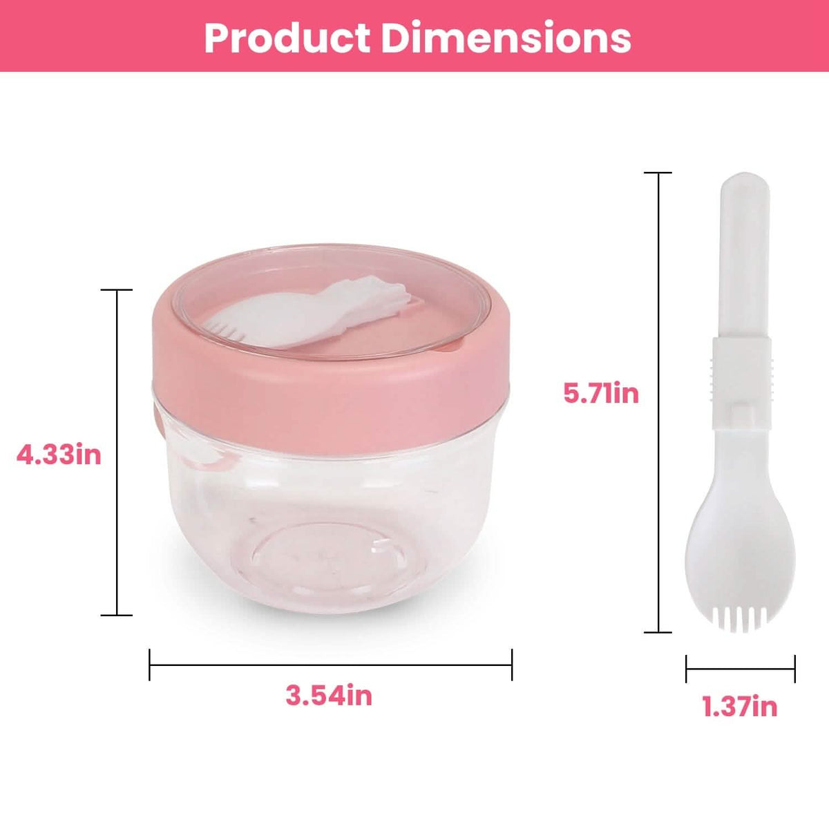 4-Piece: 20 Oz Oat Containers with Lids and Folding Spoons - A-1 Thread Vault