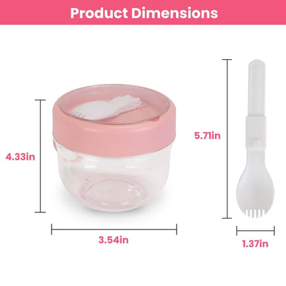 4-Piece: 20 Oz Oat Containers with Lids and Folding Spoons - A-1 Thread Vault