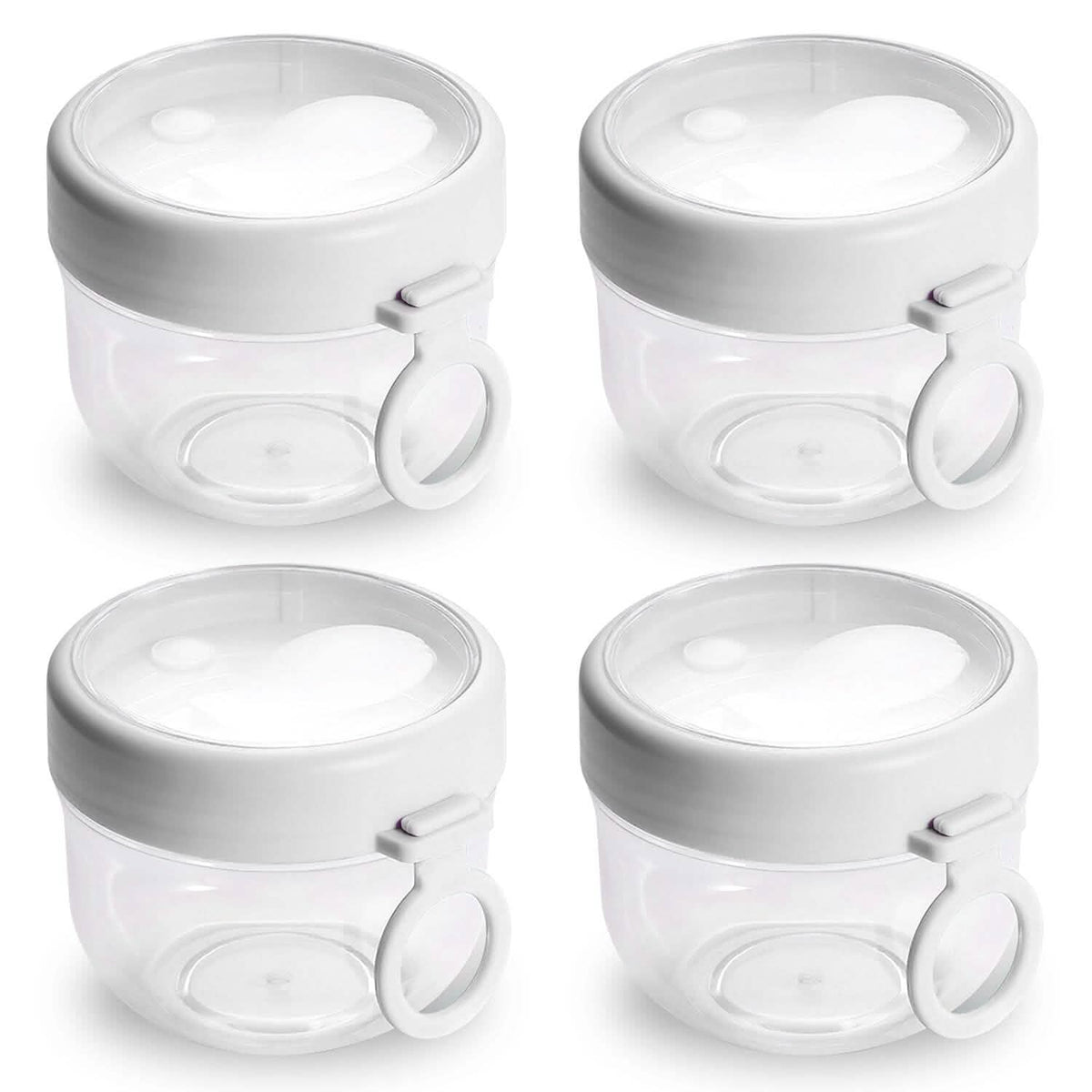 4-Piece: 20 Oz Oat Containers with Lids and Folding Spoons - A-1 Thread Vault