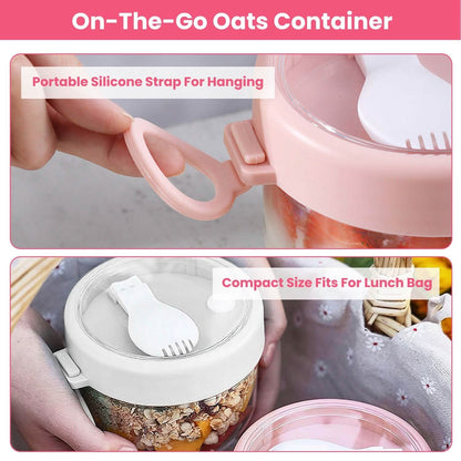 4-Piece: 20 Oz Oat Containers with Lids and Folding Spoons - A-1 Thread Vault