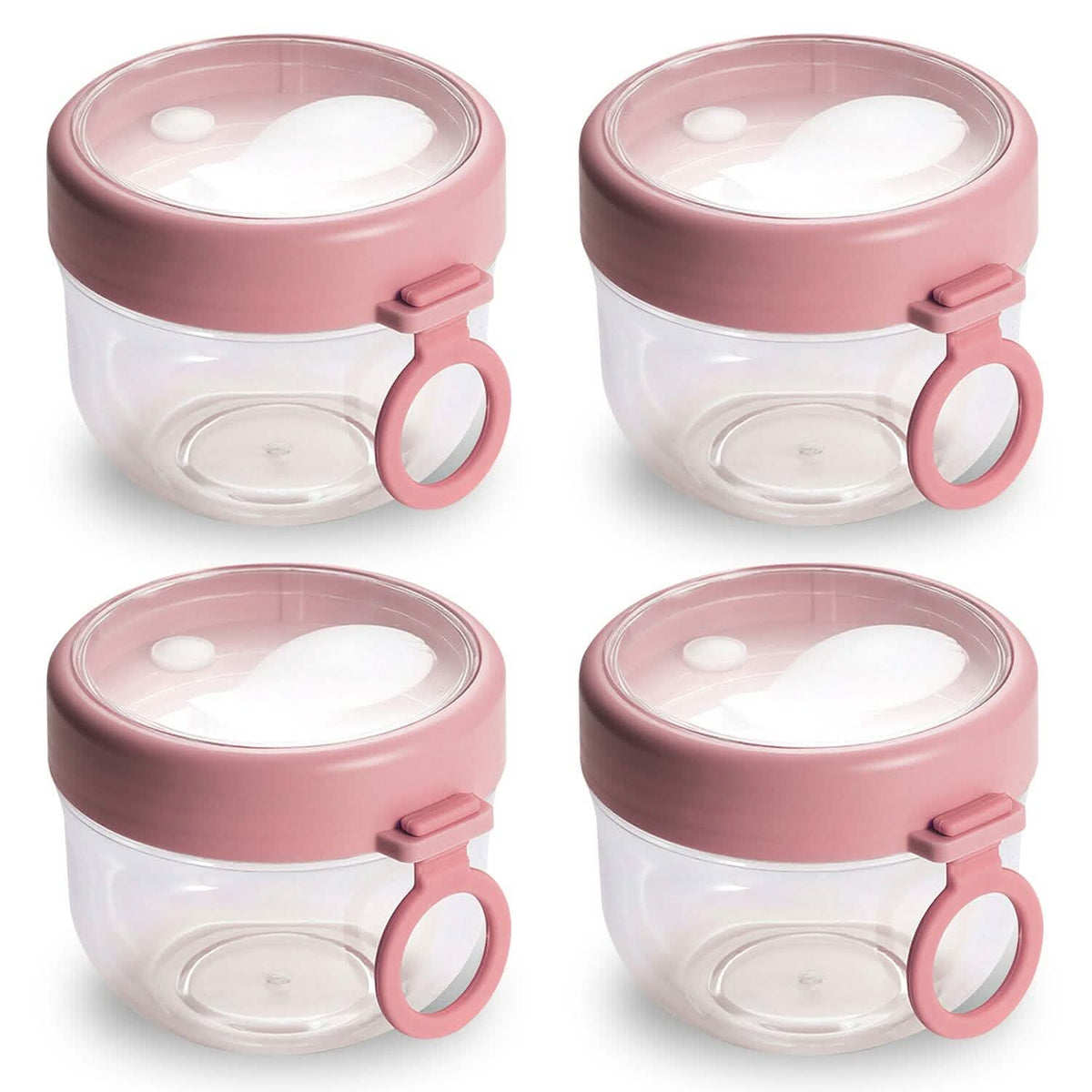 4-Piece: 20 Oz Oat Containers with Lids and Folding Spoons - A-1 Thread Vault