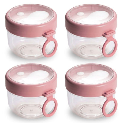 4-Piece: 20 Oz Oat Containers with Lids and Folding Spoons - A-1 Thread Vault