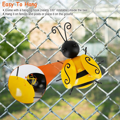 4-Piece: 3D Bumble Bee Ornament Set - A-1 Thread Vault