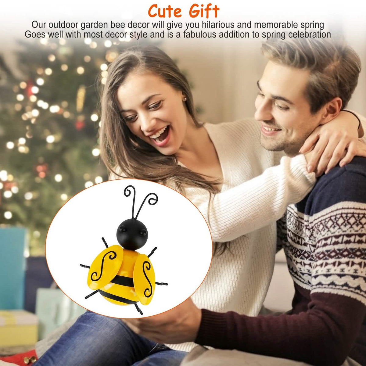 4-Piece: 3D Bumble Bee Ornament Set - A-1 Thread Vault