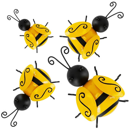 4-Piece: 3D Bumble Bee Ornament Set - A-1 Thread Vault