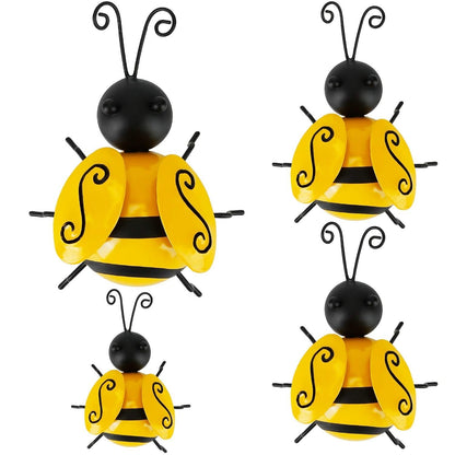 4-Piece: 3D Bumble Bee Ornament Set - A-1 Thread Vault