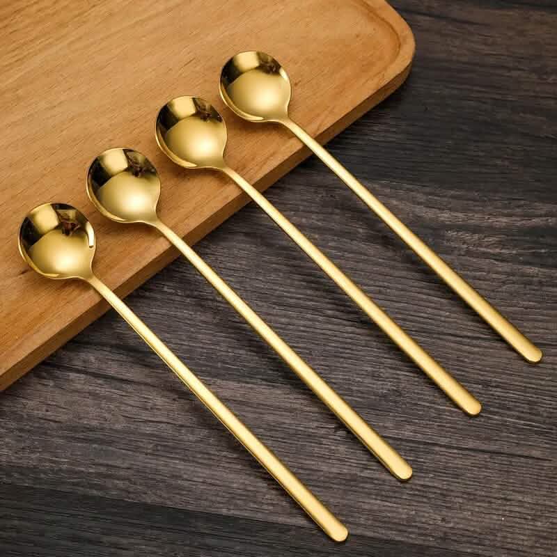 4-Piece: 6.85'' Coffee Espresso Spoons - A-1 Thread Vault