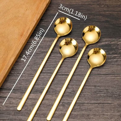 4-Piece: 6.85'' Coffee Espresso Spoons - A-1 Thread Vault