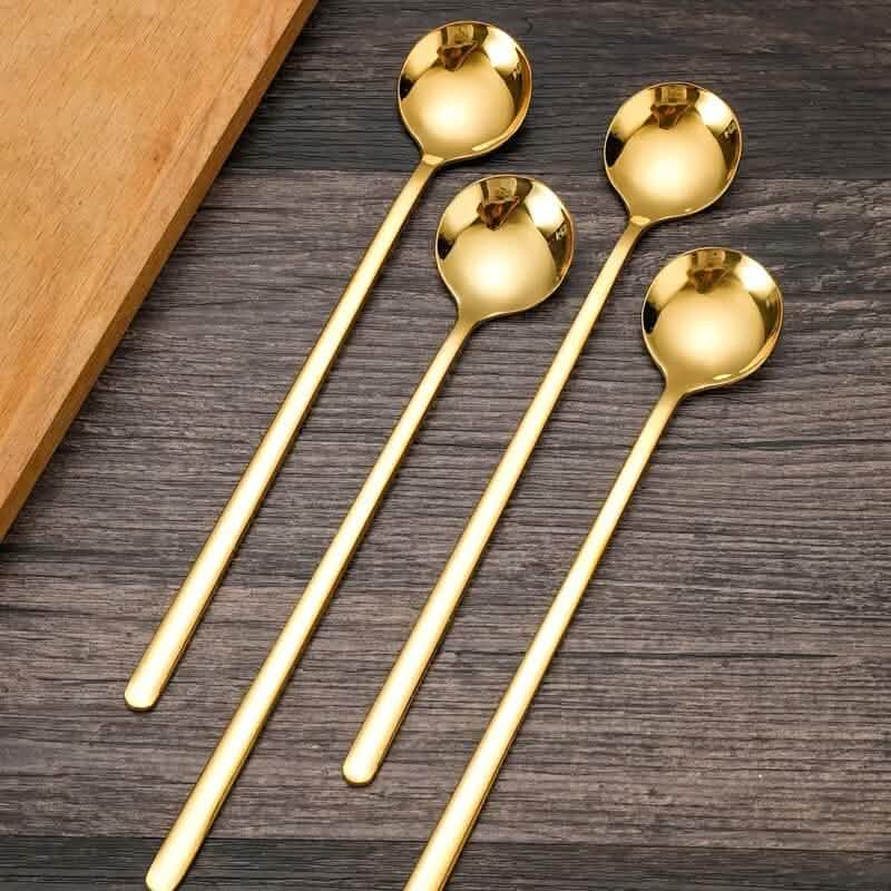 4-Piece: 6.85'' Coffee Espresso Spoons - A-1 Thread Vault