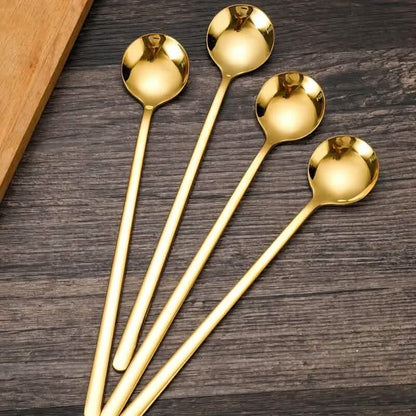 4-Piece: 6.85'' Coffee Espresso Spoons - A-1 Thread Vault