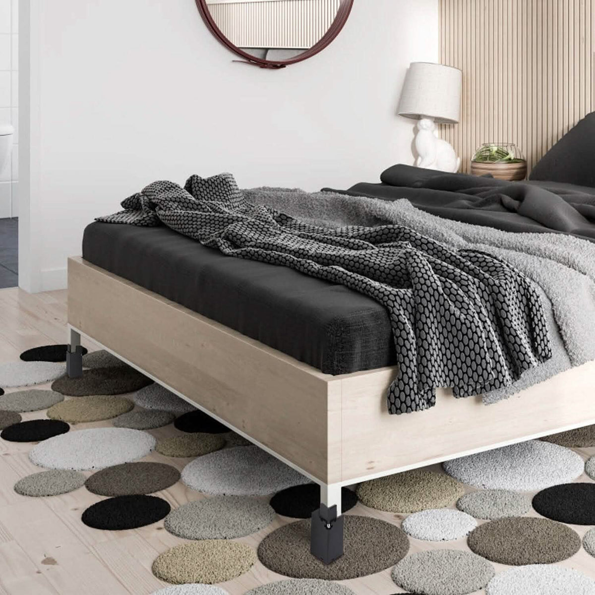 4-Piece: Adjustable Bed Riser with Screw Clamp - A-1 Thread Vault