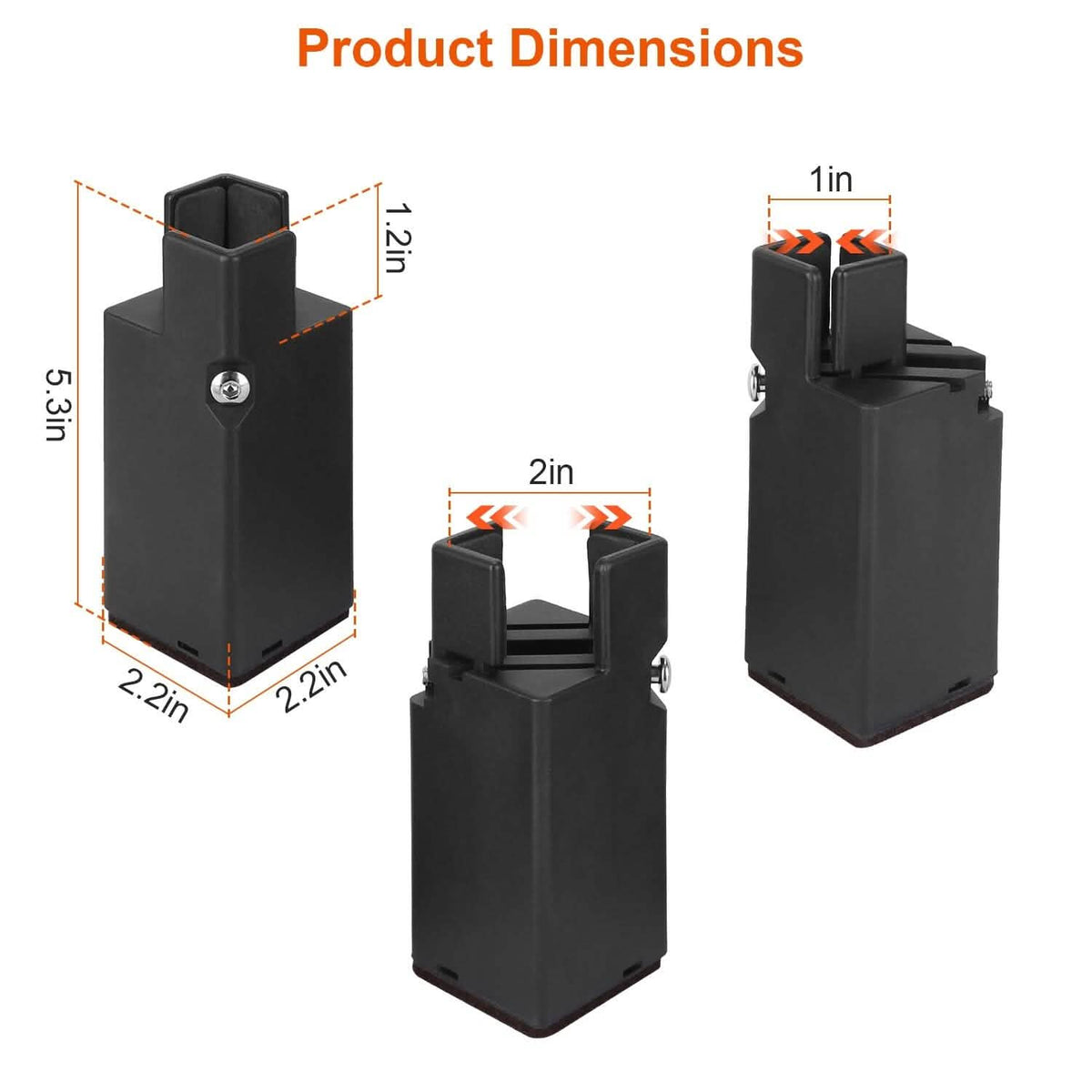 4-Piece: Adjustable Bed Riser with Screw Clamp - A-1 Thread Vault