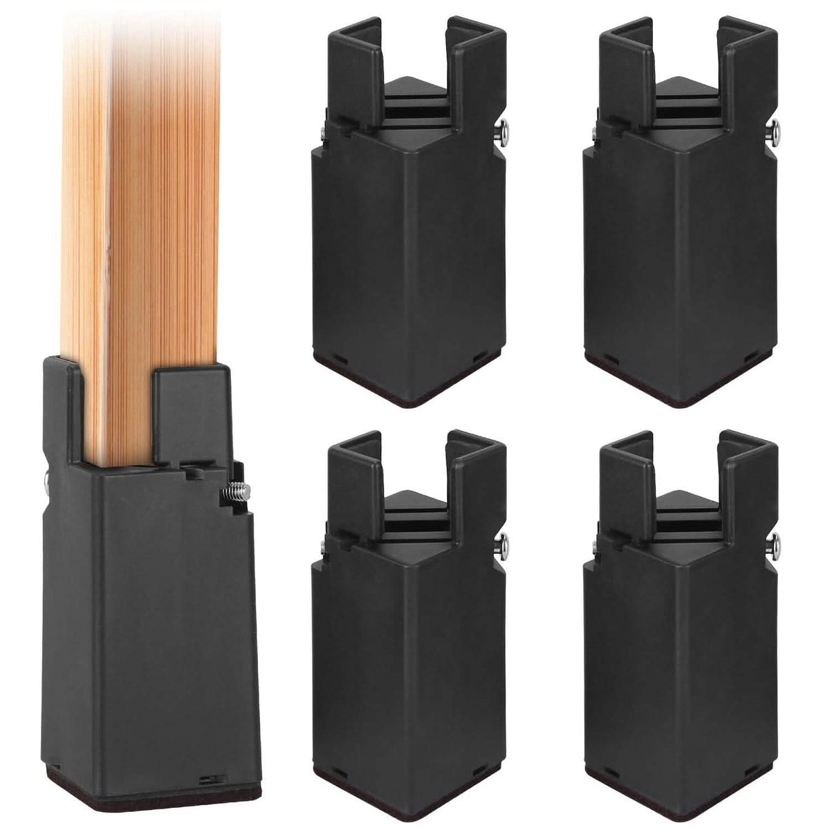 4-Piece: Adjustable Bed Riser with Screw Clamp - A-1 Thread Vault