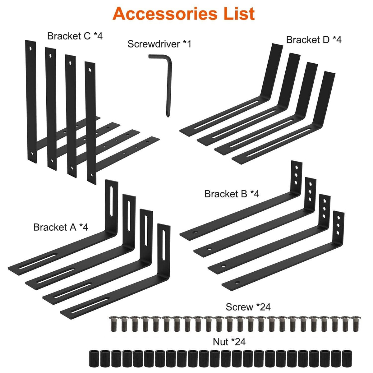 4-Piece: Adjustable Planter Box Brackets - A-1 Thread Vault