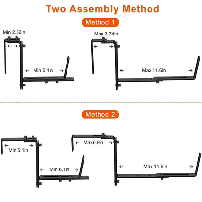 4-Piece: Adjustable Planter Box Brackets - A-1 Thread Vault