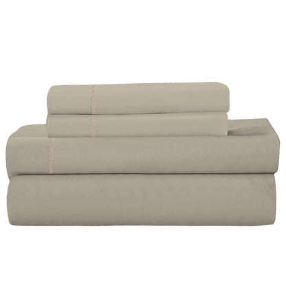 4-Piece: Brushed Cotton Percale Sheet Set - A-1 Thread Vault