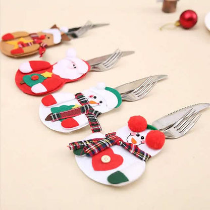 4-Piece: Holiday Tableware Sets Christmas Knife And Fork Bags - A-1 Thread Vault