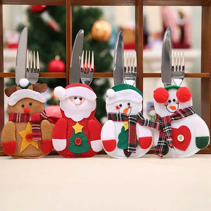 4-Piece: Holiday Tableware Sets Christmas Knife And Fork Bags - A-1 Thread Vault