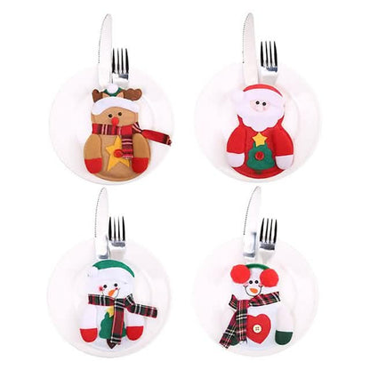 4-Piece: Holiday Tableware Sets Christmas Knife And Fork Bags - A-1 Thread Vault