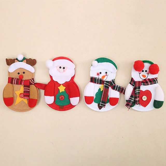 4-Piece: Holiday Tableware Sets Christmas Knife And Fork Bags - A-1 Thread Vault