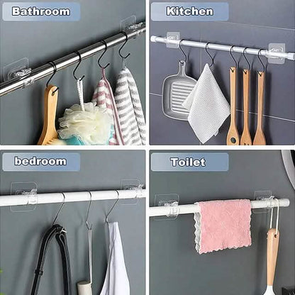 4-Piece: No Drill Curtain Rod Hook Holder - A-1 Thread Vault