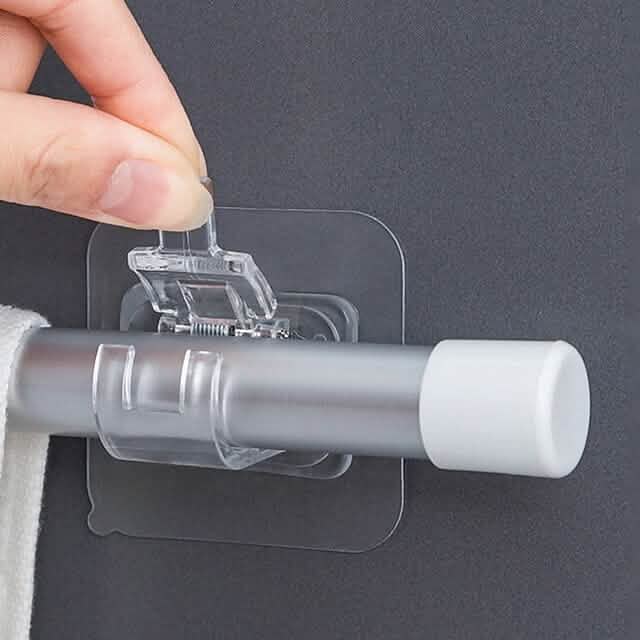 4-Piece: No Drill Curtain Rod Hook Holder - A-1 Thread Vault