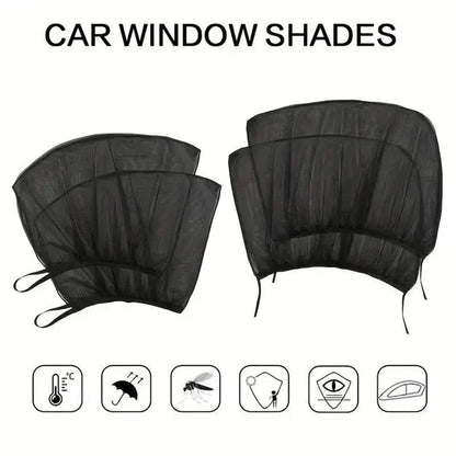4-Piece Set: Car Window Shades For Front And Back Window - A-1 Thread Vault