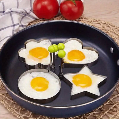 4-Piece Set: Stainless Steel Creative Egg Ring Molds - A-1 Thread Vault