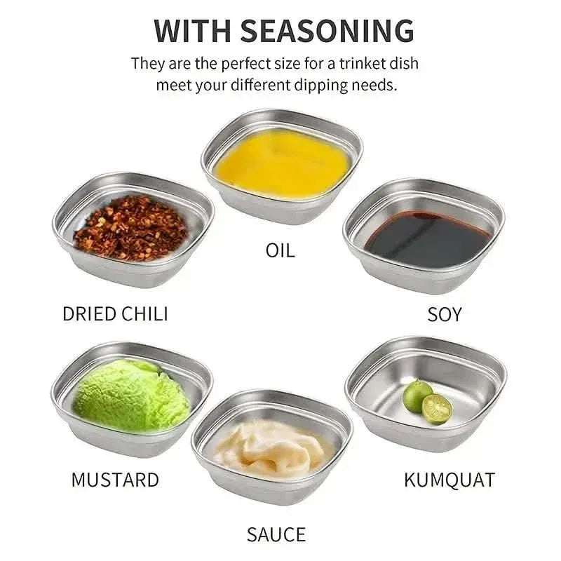 4-Piece Set: Stainless Steel Sauce Dish - A-1 Thread Vault