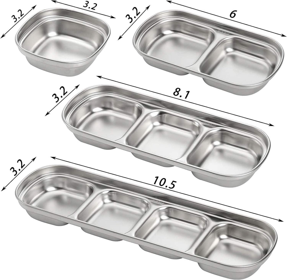 4-Piece Set: Stainless Steel Sauce Dish - A-1 Thread Vault