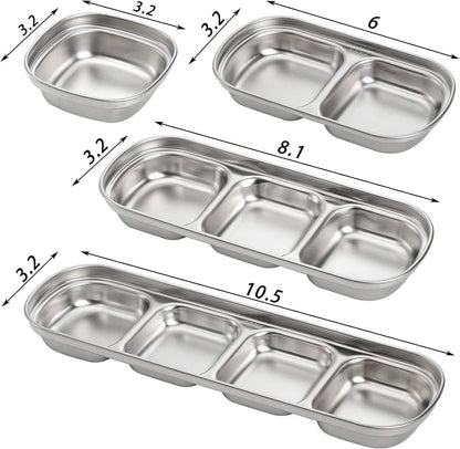 4-Piece Set: Stainless Steel Sauce Dish - A-1 Thread Vault