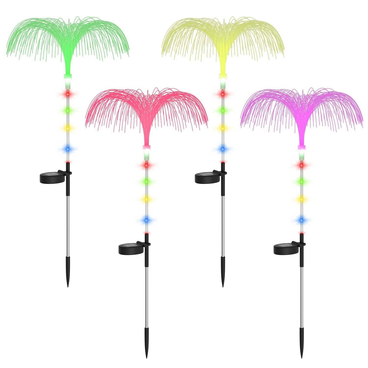 4-Piece: Solar Powered Jellyfish Lights - A-1 Thread Vault