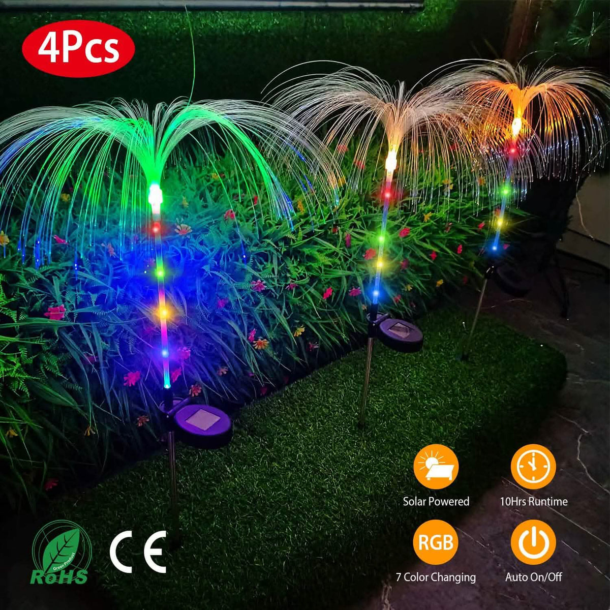 4-Piece: Solar Powered Jellyfish Lights - A-1 Thread Vault