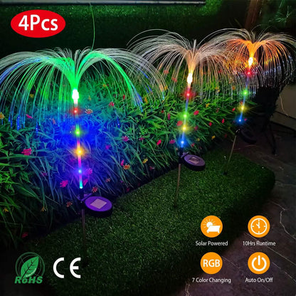 4-Piece: Solar Powered Jellyfish Lights - A-1 Thread Vault