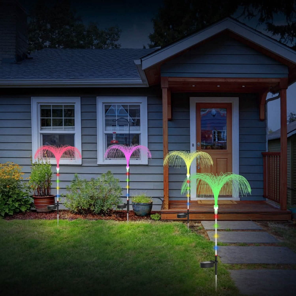 4-Piece: Solar Powered Jellyfish Lights - A-1 Thread Vault
