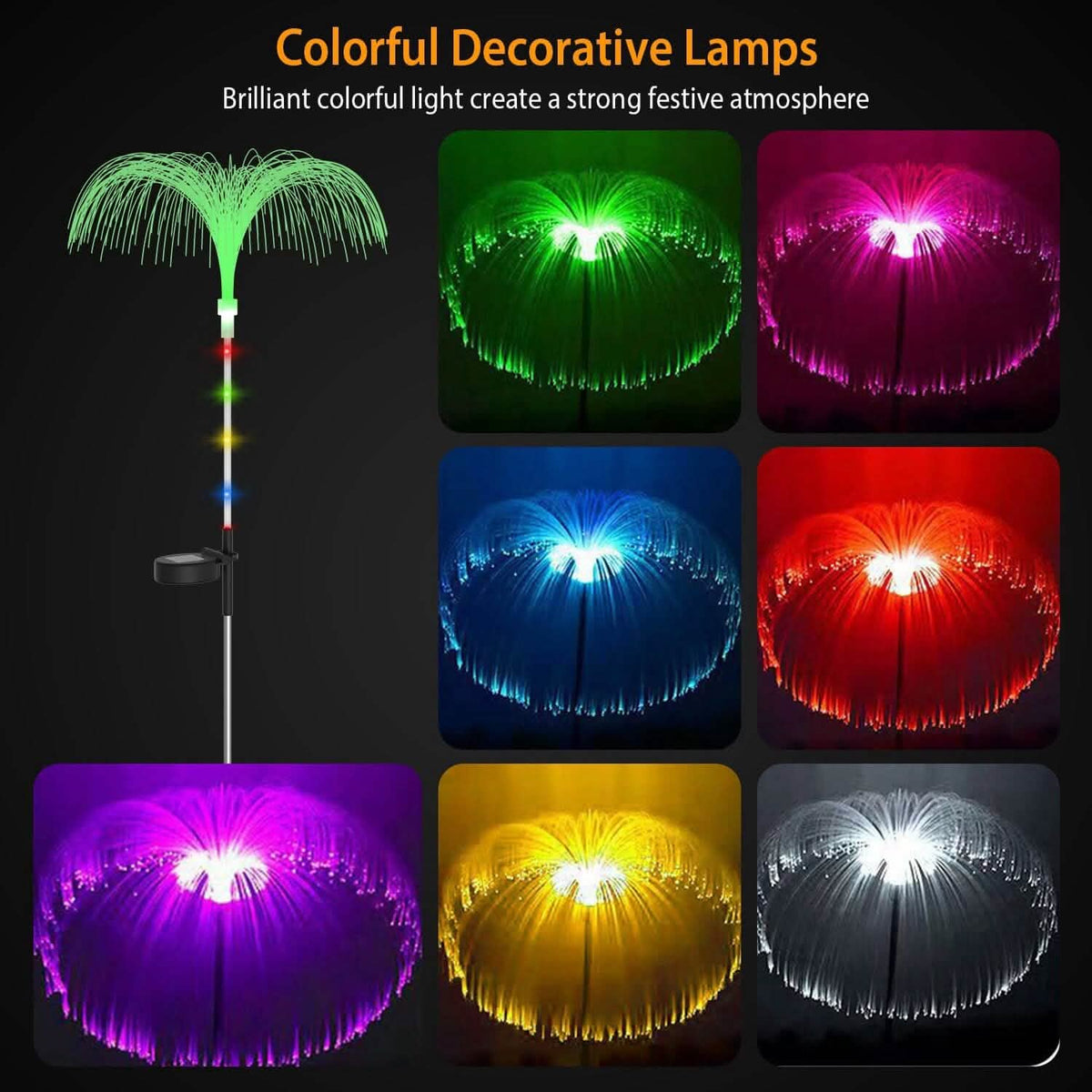 4-Piece: Solar Powered Jellyfish Lights - A-1 Thread Vault