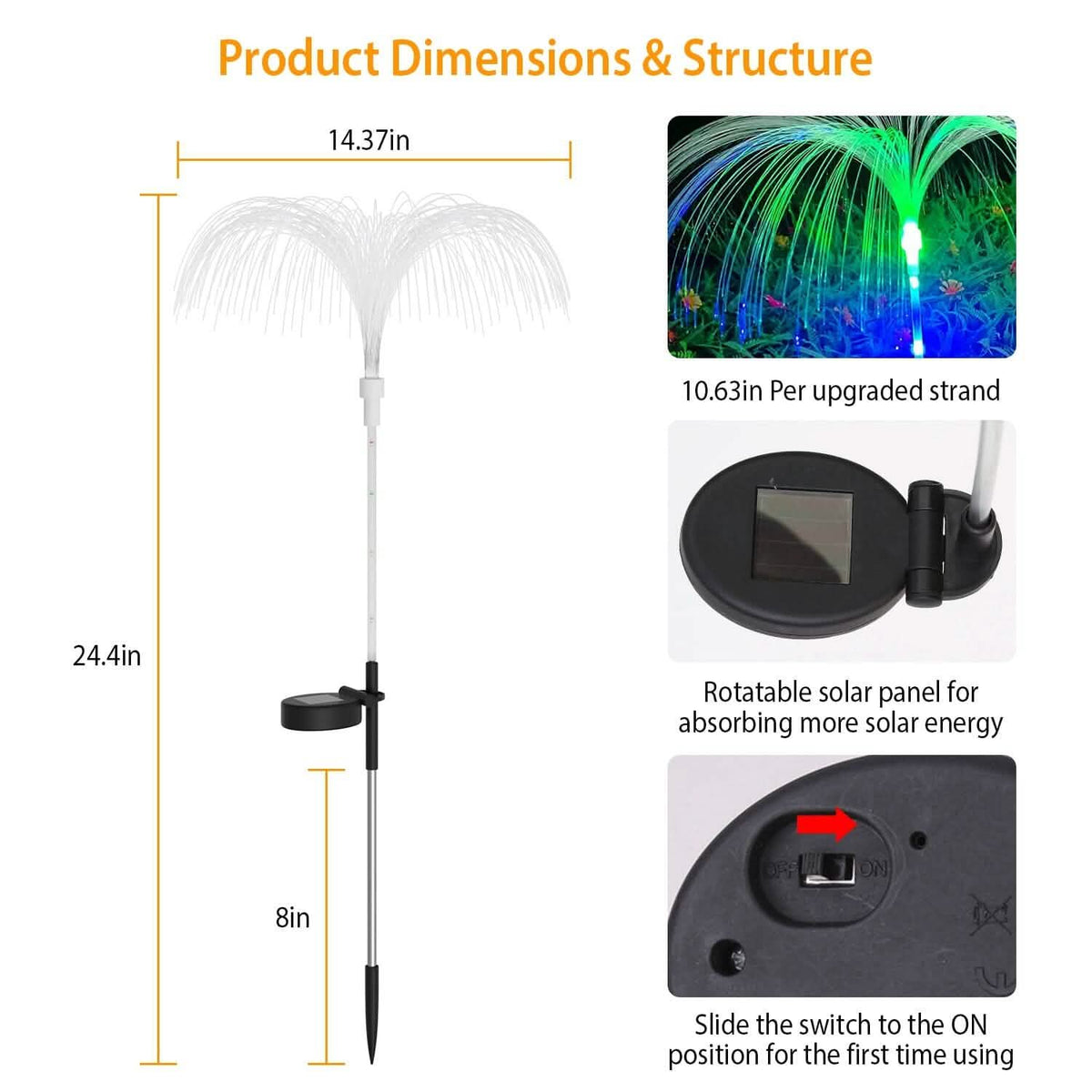 4-Piece: Solar Powered Jellyfish Lights - A-1 Thread Vault