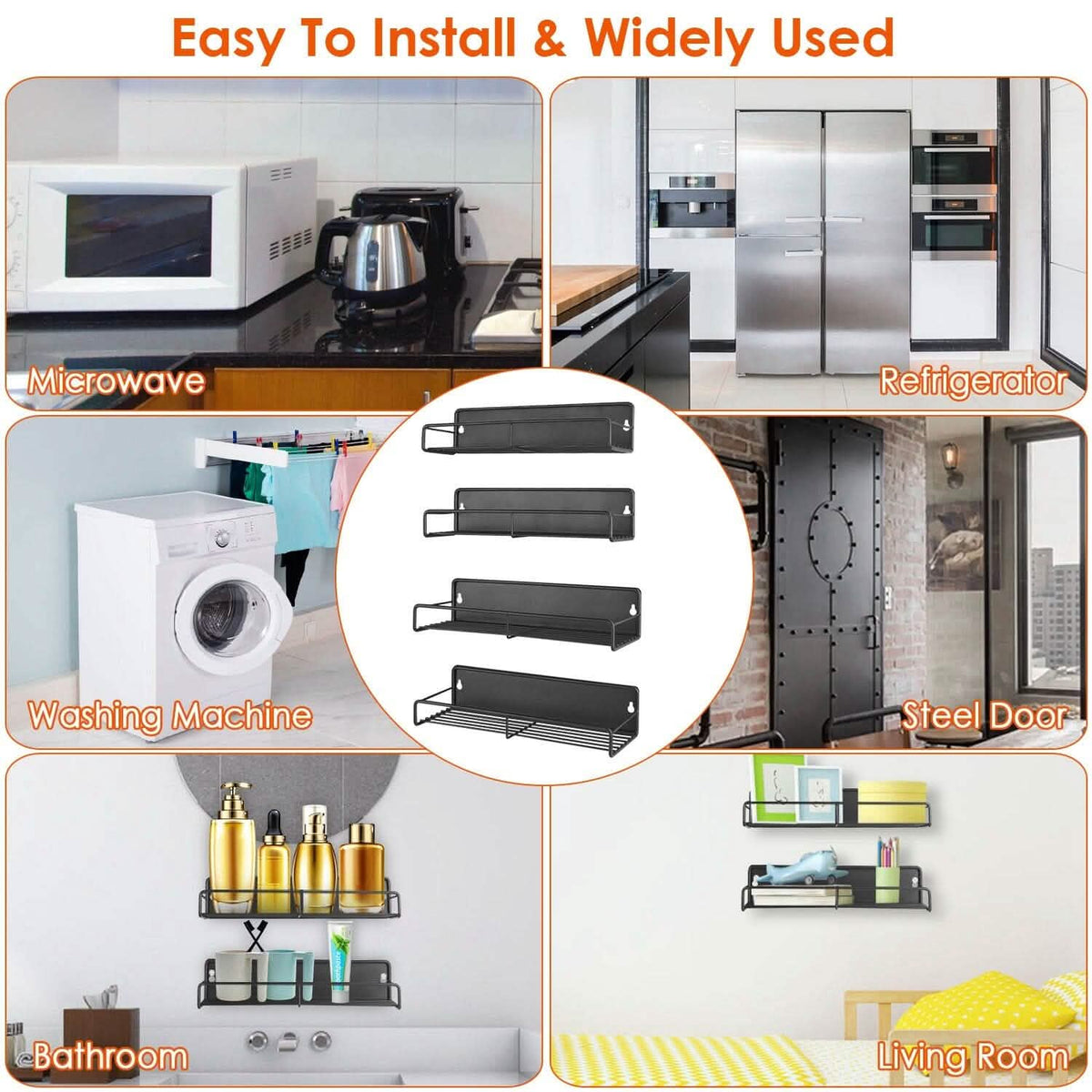 4-Piece: Strong Magnetic Spice Rack Organizer - A-1 Thread Vault