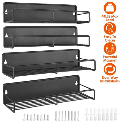 4-Piece: Strong Magnetic Spice Rack Organizer - A-1 Thread Vault