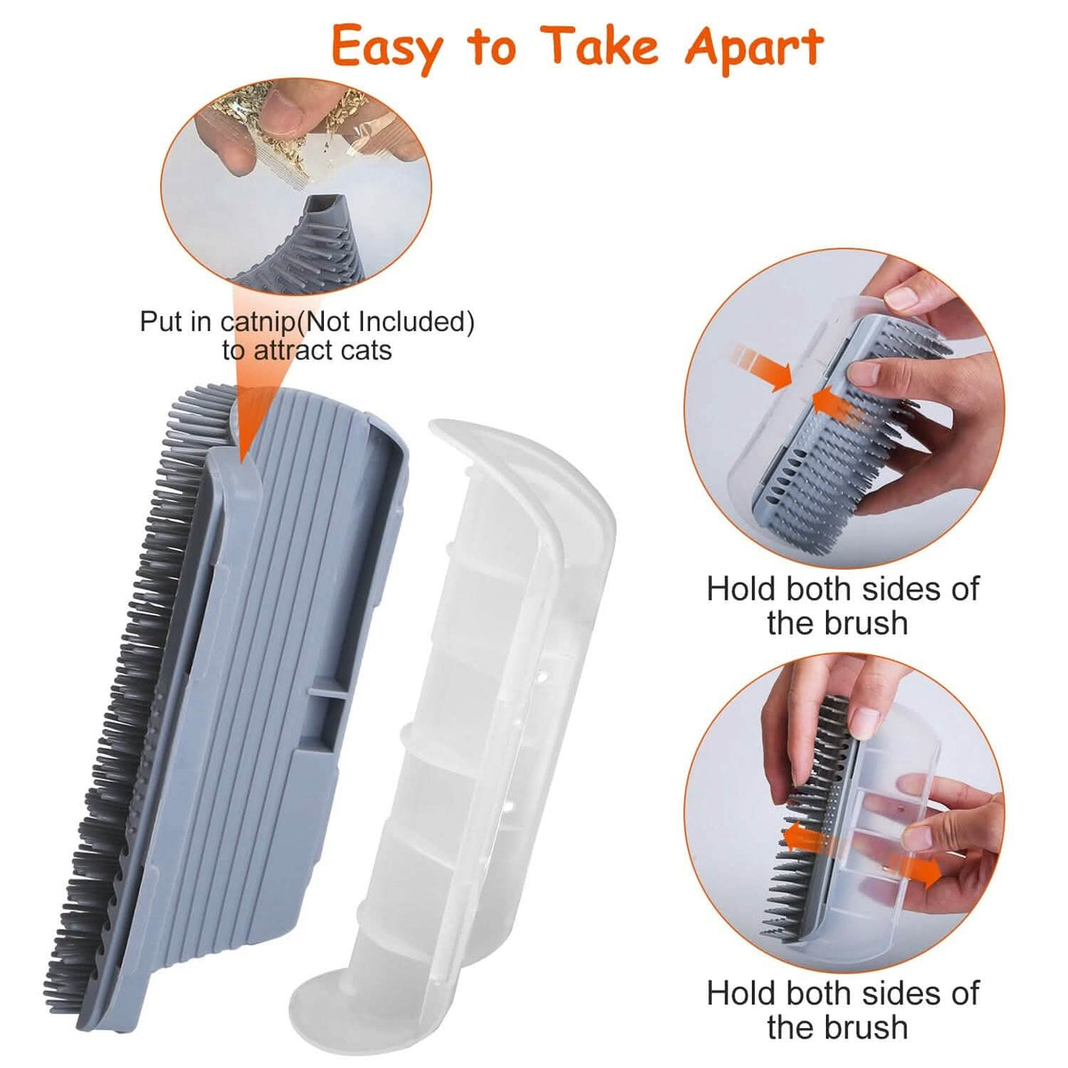 4-Pieces: Cat Self Groomer Soft Silicone Wall Corner Scratcher - A-1 Thread Vault