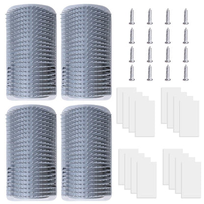 4-Pieces: Cat Self Groomer Soft Silicone Wall Corner Scratcher - A-1 Thread Vault