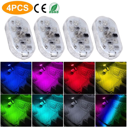 4-Pieces: Cordless Car Interior Light USB Rechargeable - A-1 Thread Vault