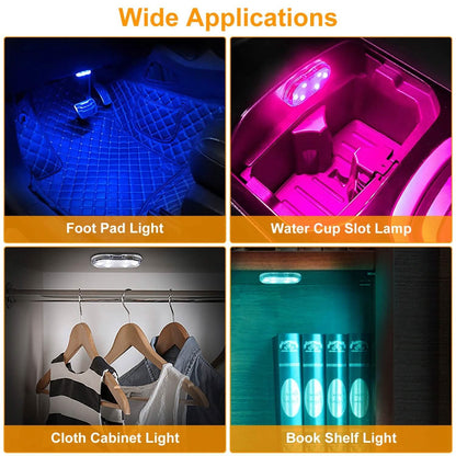 4-Pieces: Cordless Car Interior Light USB Rechargeable - A-1 Thread Vault