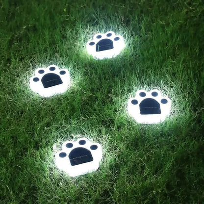 4-Pieces: Cute Paw-Shaped Solar Lawn Lights - A-1 Thread Vault