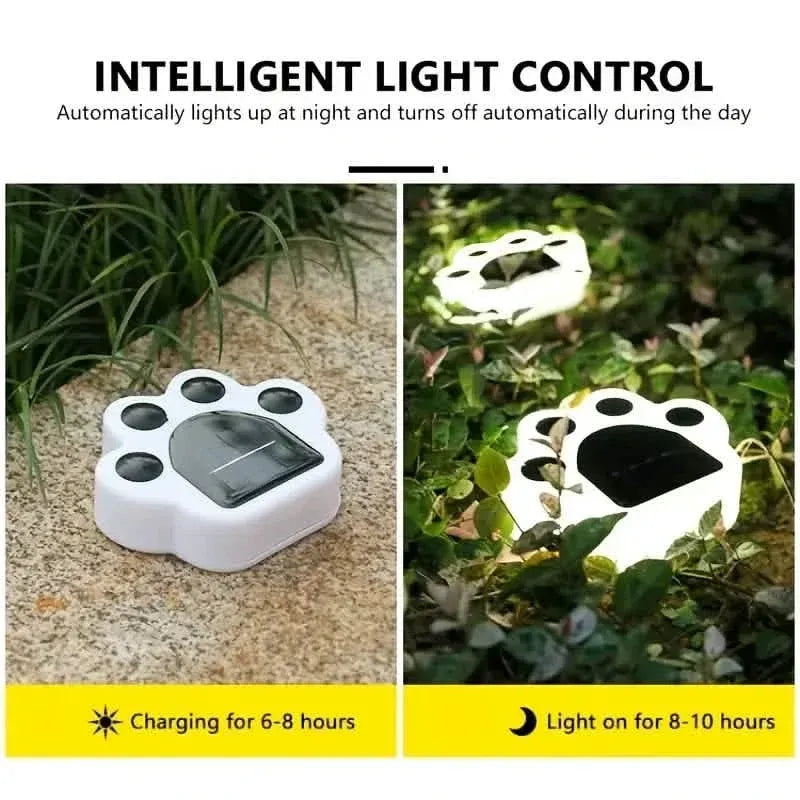 4-Pieces: Cute Paw-Shaped Solar Lawn Lights - A-1 Thread Vault