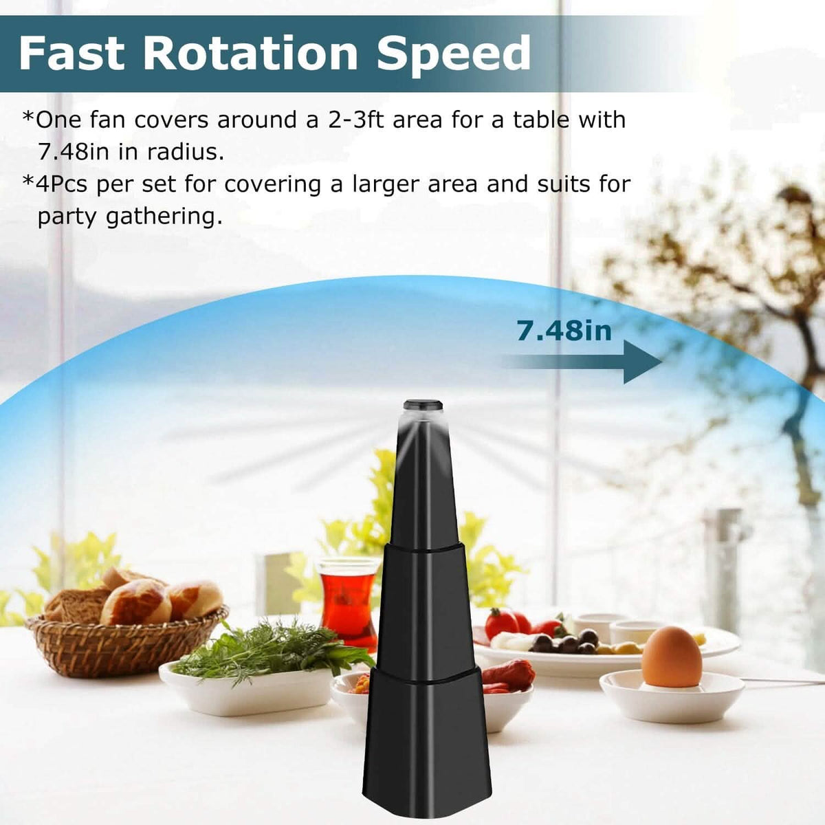 4-Pieces: Fly Repellent Fan Table Top Battery Powered Bug Deterrent - A-1 Thread Vault