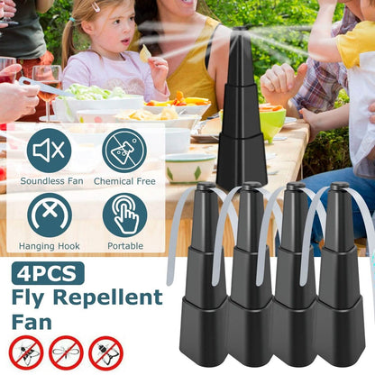 4-Pieces: Fly Repellent Fan Table Top Battery Powered Bug Deterrent - A-1 Thread Vault